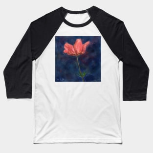 A Loose Painting of a Pink Anemone Baseball T-Shirt